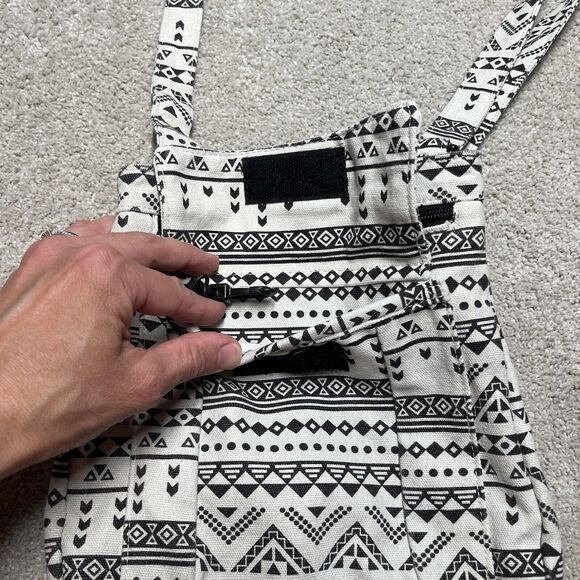 Kavu Mini Keeper Canvas Crossbody Bag Black White Geometric Aztec Small Purse - Picture 5 of 16